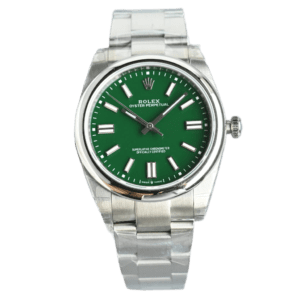 Rolex Oyster Perpetual 124300 green dial stainless steel bezel stainless steel watch