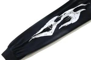 Fear of God Essentials Distressed Graphic Sleeve Sweatshirt black cotton blend fabric