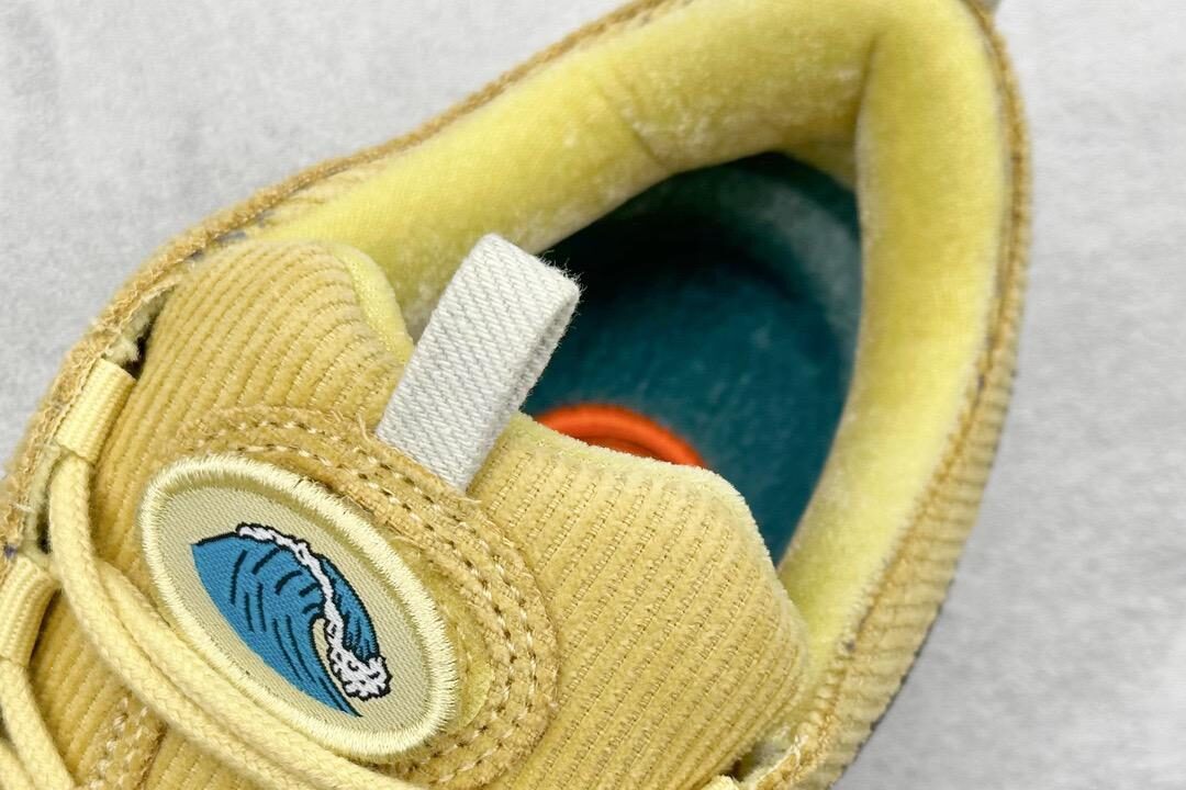 Nike Air Jordan 1 Low OG yellow corduroy wave logo textile sneakers