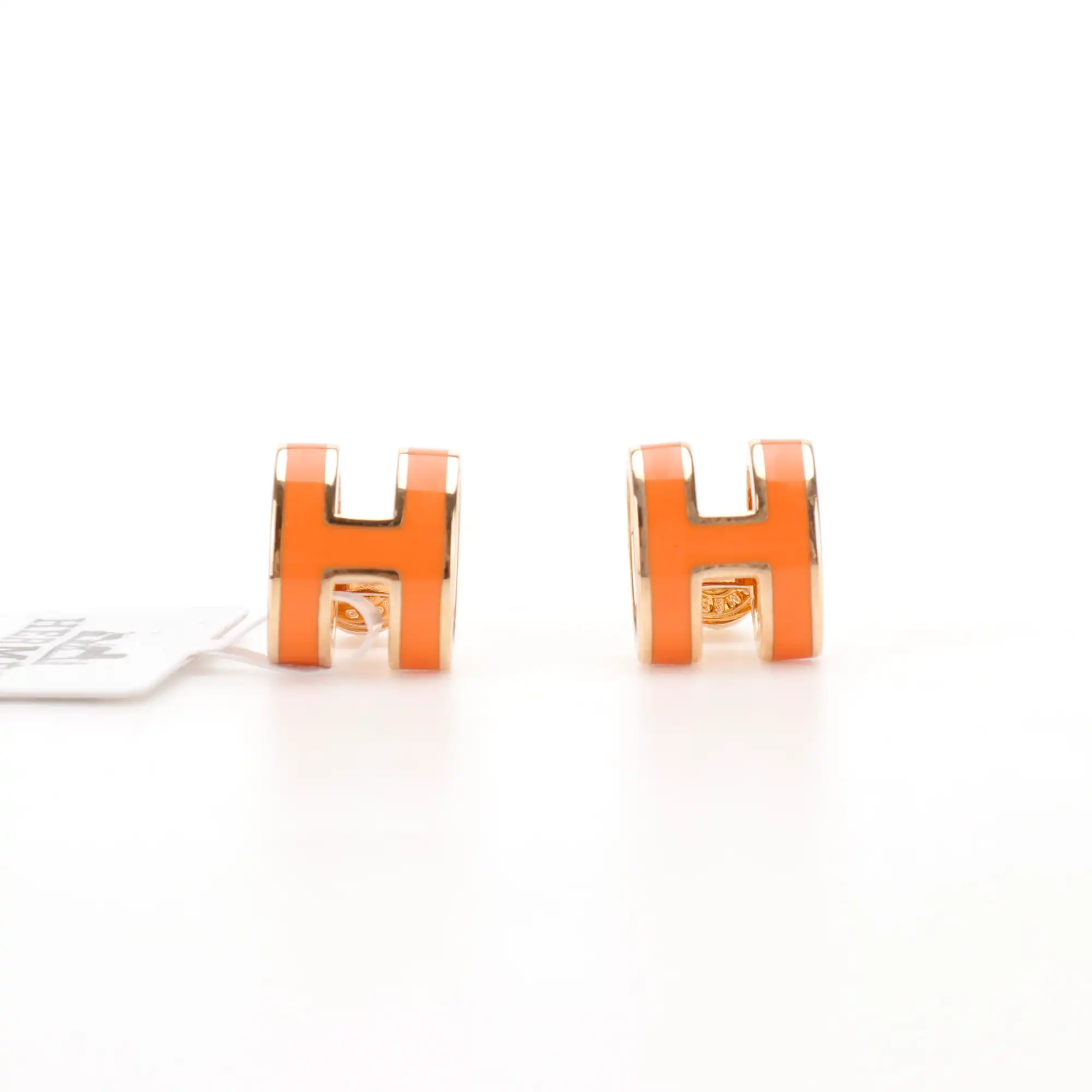 HERMES Love Magic Square Enamel Earrings