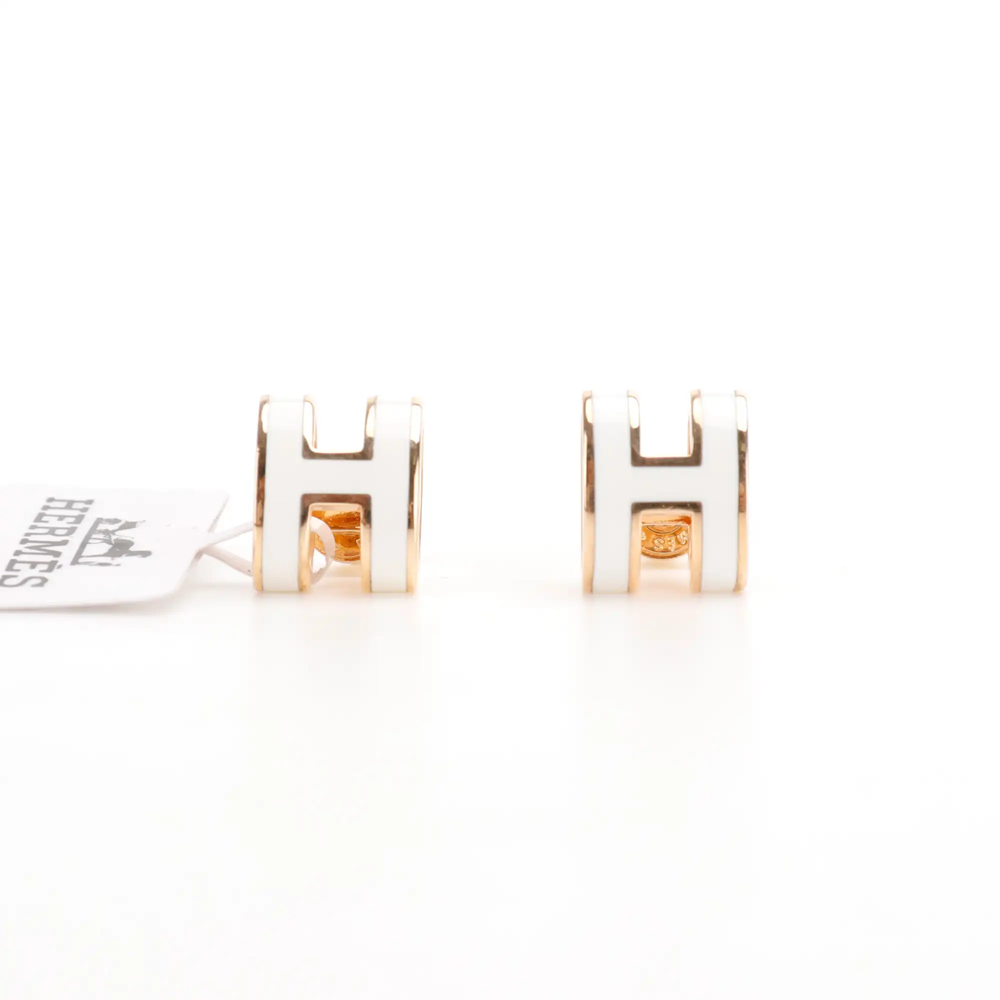 HERMES Love Magic Square Enamel Earrings
