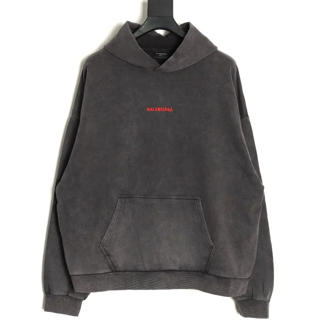 Balenciaga with red lettering before and after