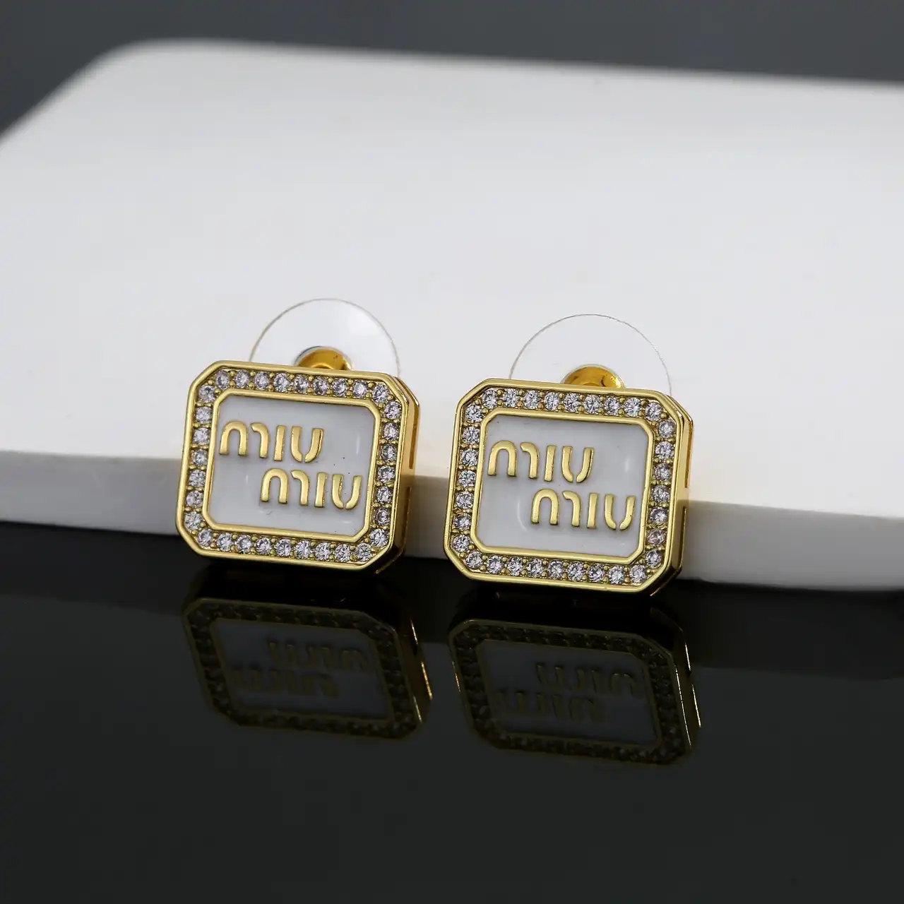 Miu Miu New Swarovski Crystal Full Diamond Earnail Earrings