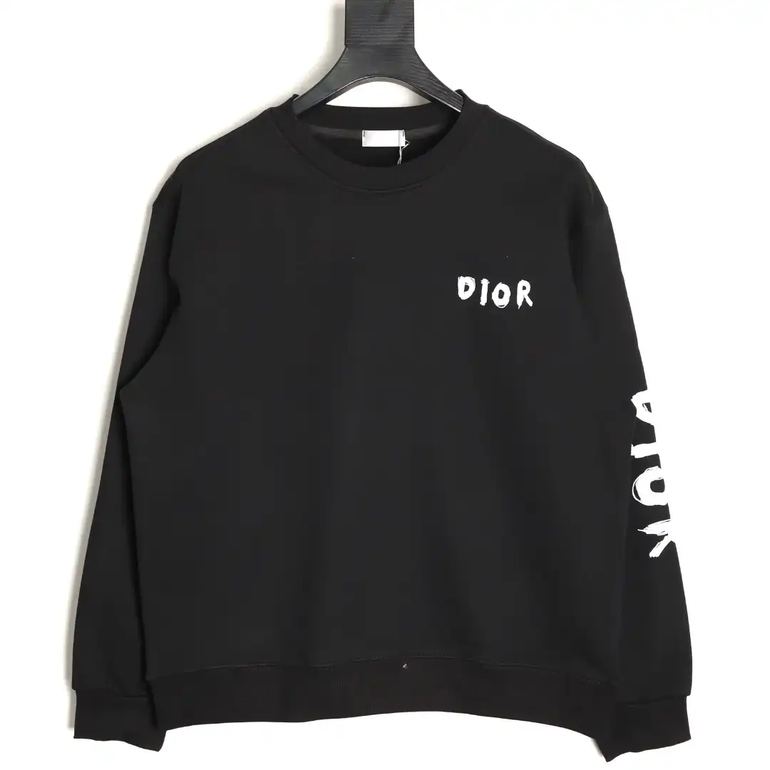 Dior arm letter round neck hoodiefour hundred and eighty