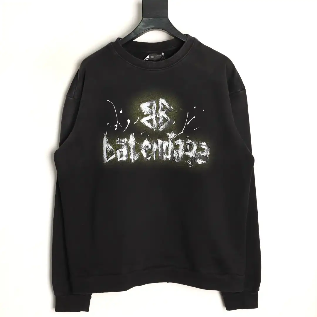Balenciaga hand drawn characters washed with water