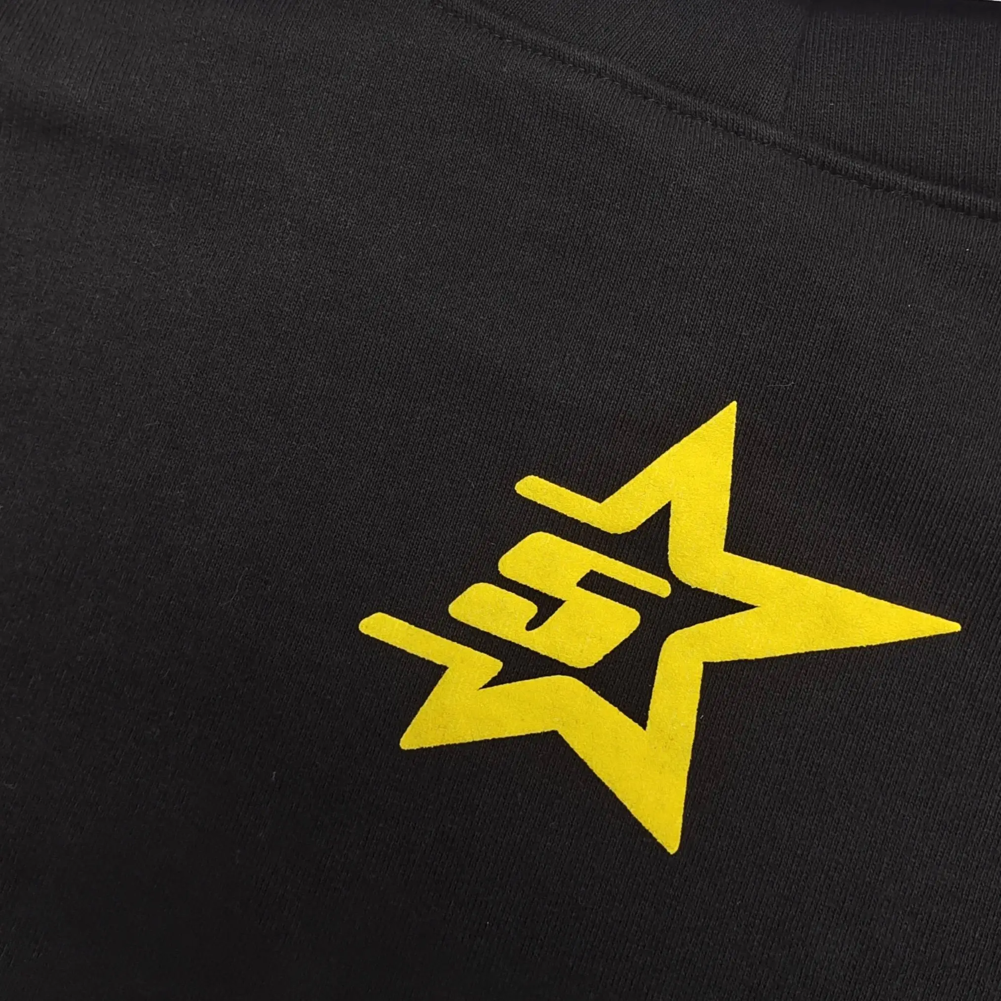 RepsGoat hoodie black cotton fabric with yellow star logo textile detail