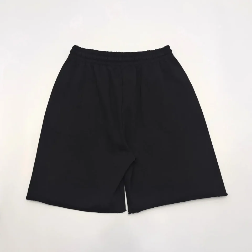 Repsgoat black casual shorts elastic waistband cotton blend fabric
