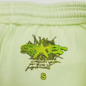 St&uuml;ssy fleece sweatpants small size light green cotton with printed logo and care instructions