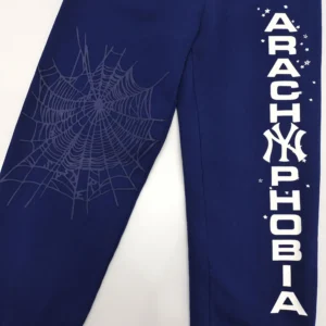 New York Yankees sweatpants navy blue cotton with spider web and team logo print