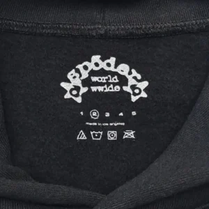 A Bathing Ape black crewneck sweatshirt cotton material with logo and washing instructions inside collar label