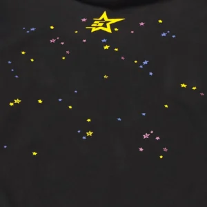 Starter black cotton t-shirt multicolor star print design