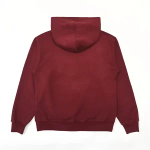Repsgoat hoodie maroon cotton blend pullover with hood and ribbed cuffs and hem