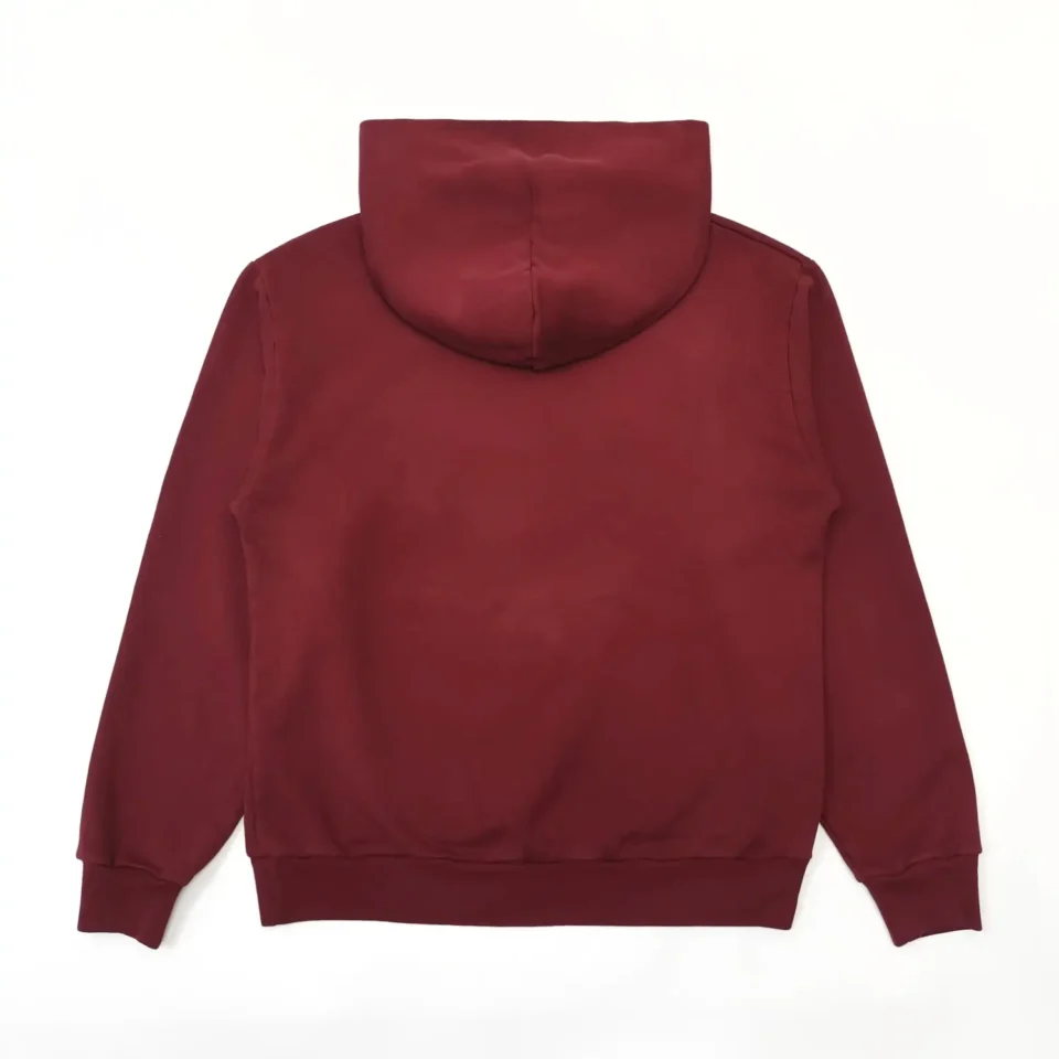 Repsgoat hoodie maroon cotton blend pullover with hood and ribbed cuffs and hem