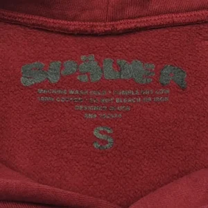 Supreme fleece pullover sweater red cotton fabric small size with printed logo label