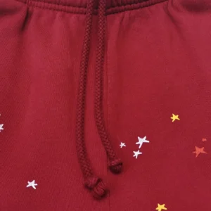 Repsgoat star print jogger pants red cotton with adjustable drawstring waistband