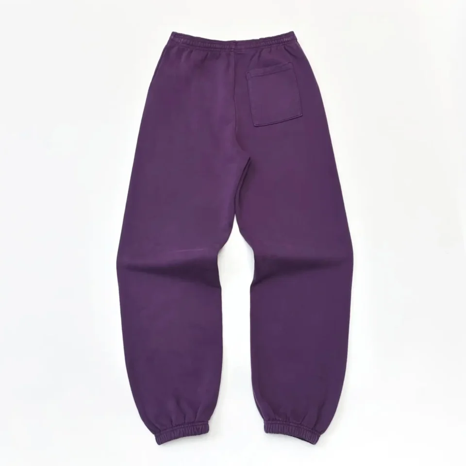 Repsgoat sweatpants purple color elastic waistband and ankle cuffs cotton material casual wear