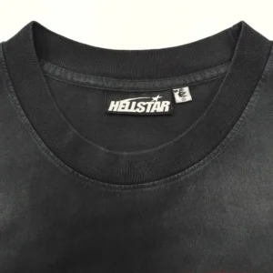 Hellstar black crew neck T-shirt medium size made from soft cotton fabric