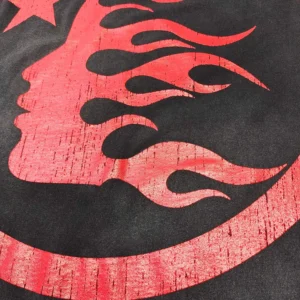 Denim Tears The Cotton Wreath Sweatshirt SS23 black color printed red flame face design 100% premium cotton