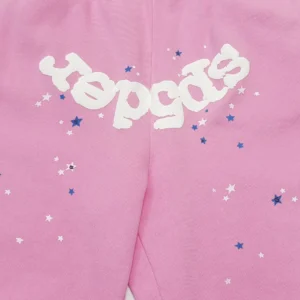 Repsgoat sweatshirt pink cotton fabric white logo with blue and white star pattern