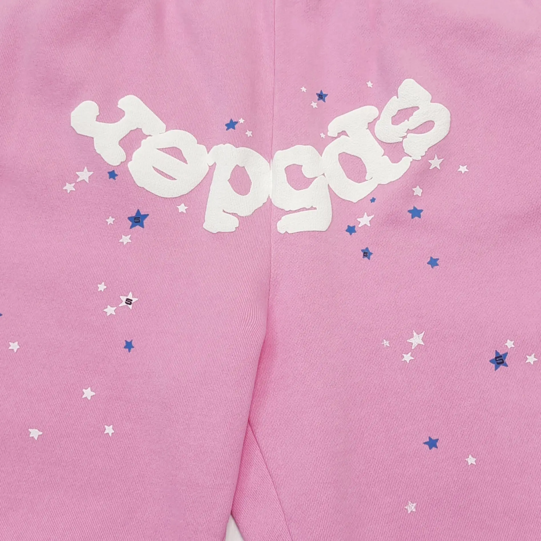 Repsgoat sweatshirt pink cotton fabric white logo with blue and white star pattern