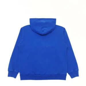 Repsgoat hoodie blue cotton fleece pullover with attached hood and ribbed cuffs and hem