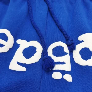 RepsGoat hoodie blue cotton fabric with white printed logo and thick braided drawstrings detail