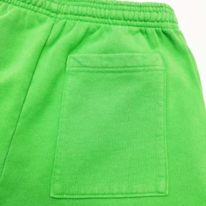 Repsgoat fleece shorts neon green cotton blend elastic waistband with back pocket