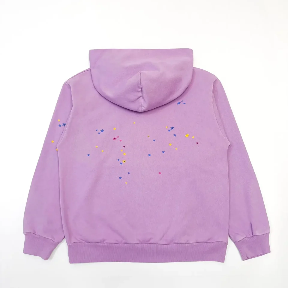 Repsgoat hoodie purple cotton sweatshirt multicolor star embroidery design