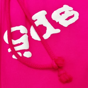 SDER Rose Red White Legacy Pants featuring bold white lettering on vibrant pink fabric with drawstring detail.