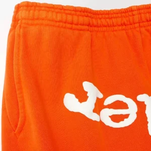 Levi's sweatpants orange cotton canvas with white logo print and elastic waistband detail