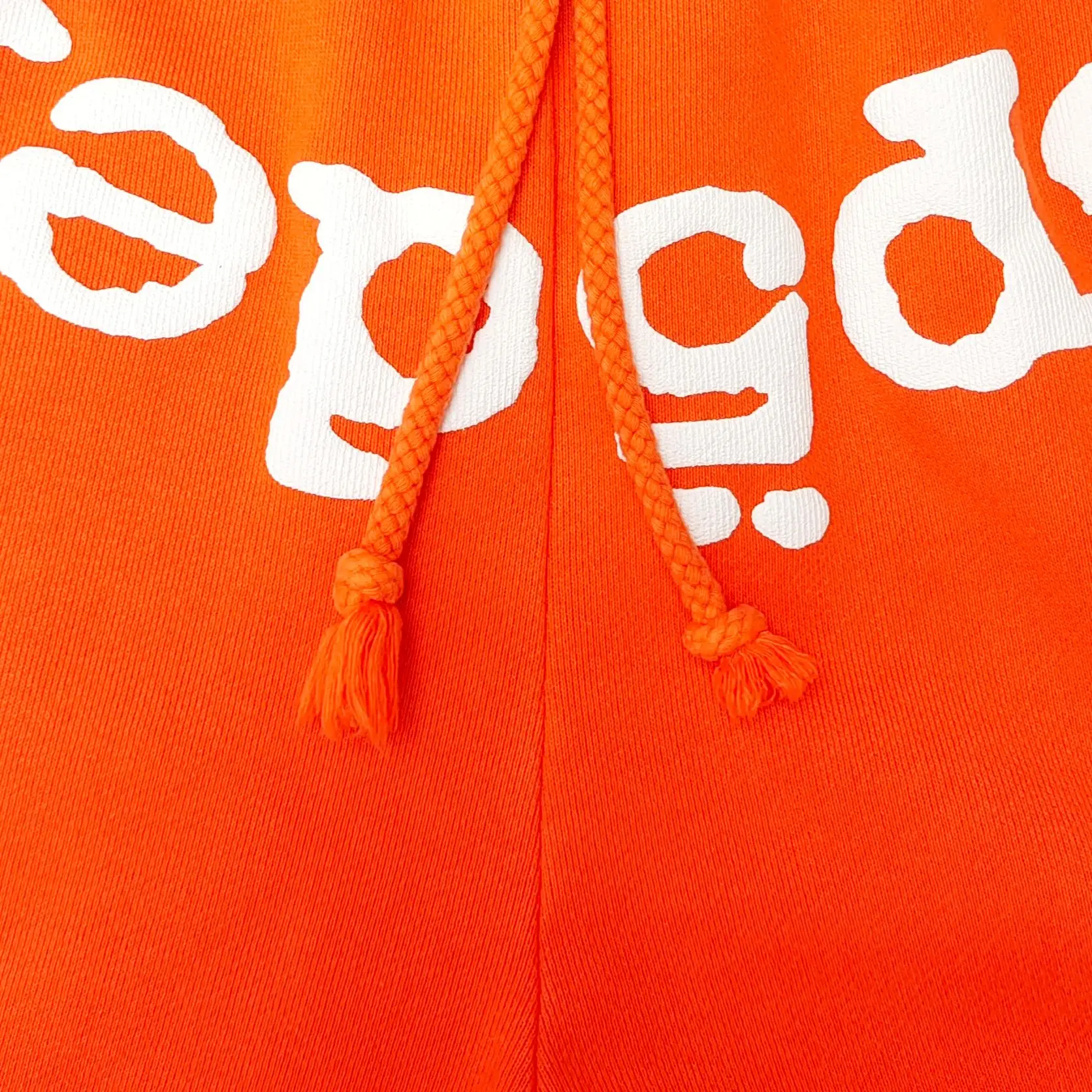 A Bathing Ape hoodie orange cotton with white logo and braided drawstrings
