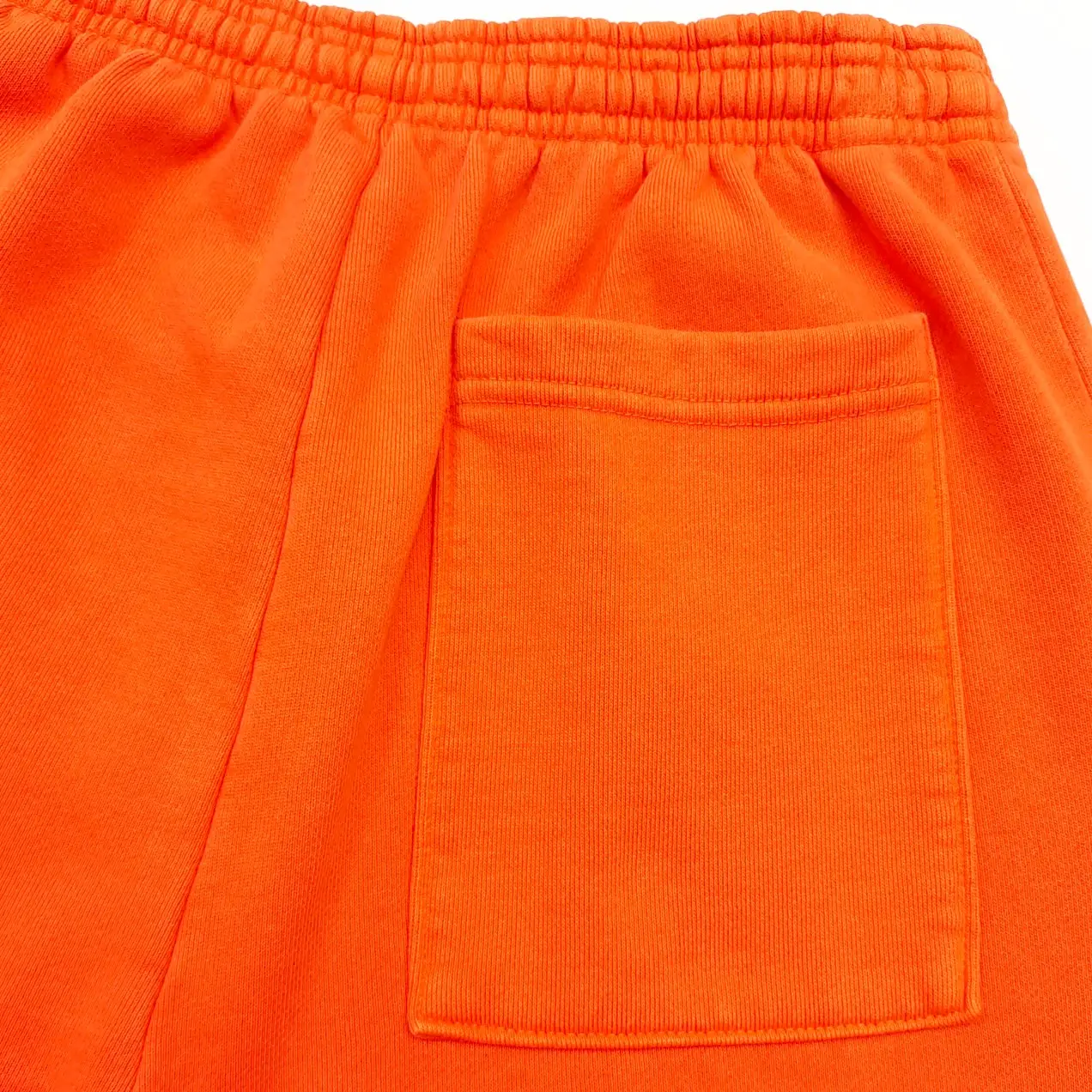 Repsgoat cotton shorts bright orange elastic waistband patch pocket casual wear
