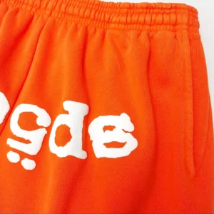 Advisory Board Crystals sweatpants orange cotton fleece with white embroidered logo detail