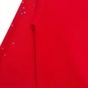 Supreme crewneck sweatshirt red cotton fabric with small star pattern on sleeve