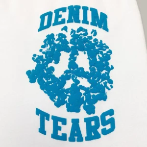 Denim Tears graphic sweatshirt white cotton blue peace sign print