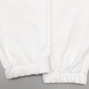 Repsgoat white terry cloth jogger pants elastic cuffs cotton blend fabric