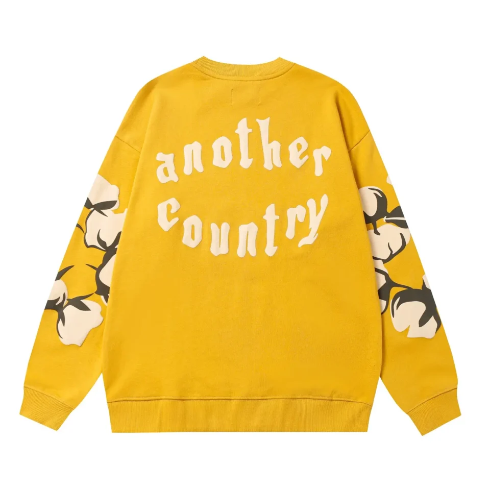 Another Country sweatshirt yellow cotton floral print long sleeve pullover