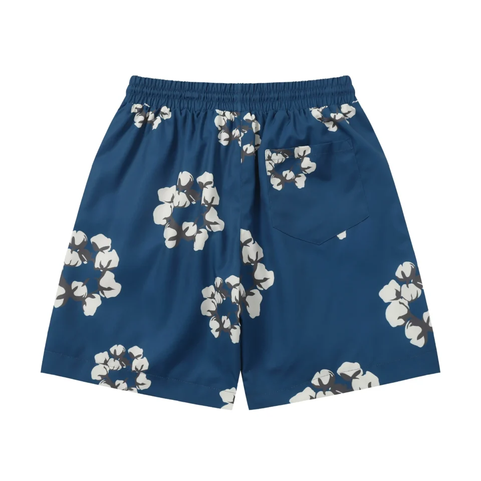 Repsgoat men's swim shorts navy blue floral pattern quick-dry fabric elastic waistband