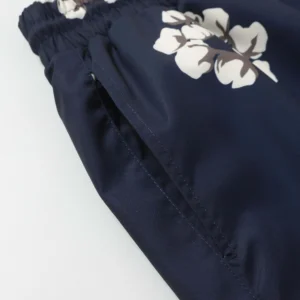 Repsgoat swim shorts navy blue floral print lightweight quick-dry fabric elastic waistband shorts