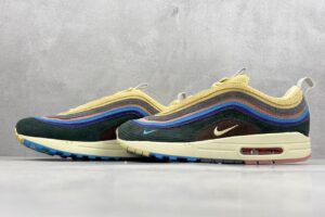 Nike Air Max 1/97 Sean Wotherspoon multicolor corduroy sneakers with cream sole and air unit cushioning