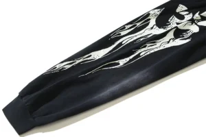 Neighborhood Black Flames Sweatshirt black cotton long sleeve with flame graphic print