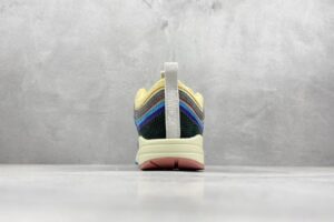Nike Air Max 1/97 Sean Wotherspoon multicolor corduroy sneakers with cream midsole and red outsole