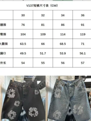 Repsgoat V137 denim shorts black and blue color options with white floral print cotton material summer wear
