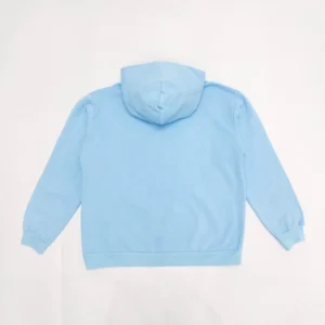 Repsgoat hoodie light blue cotton fleece sweatshirt with hood and ribbed cuffs and hem