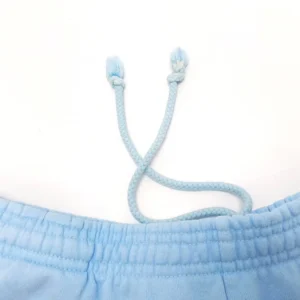 Repsgoat light blue knit drawstring waistband elastic fabric shorts