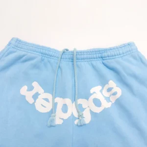 Repsgoat cotton shorts light blue elastic waistband white logo drawstring cotton blend