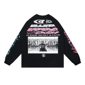 Allstar 1000 long sleeve shirt black cotton graphic print streetwear top