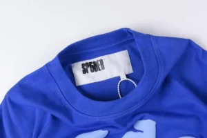 Sp5der T-shirt blue cotton crew neck short sleeve casual wear