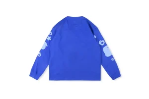 Bape Long Sleeve T-Shirt blue cotton graphic print on sleeves casual wear
