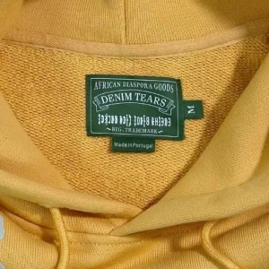 Denim Tears sweatshirt medium yellow textured fabric with printed label made in Portugal